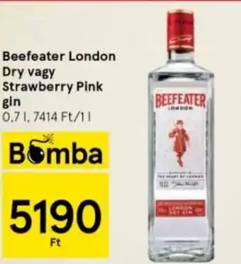 Tesco Beefeater London Dry vagy Strawberry Pink gin 0,7 l ajánlat