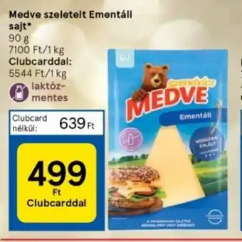 Tesco Medve szeletelt Ementáli sajt 90 g ajánlat