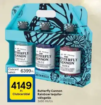 Tesco Butterfly Cannon Rainbow tequila válogatás 3x50 ml ajánlat