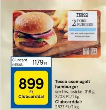 Tesco Tesco csomagolt hamburger 318 g ajánlat