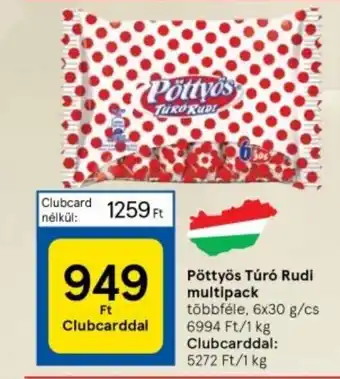 Tesco Pöttyös Túró Rudi multipack 6x30 g ajánlat