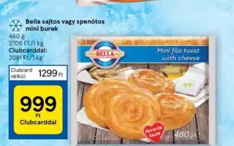 Tesco Bella sajtos vagy spenótos mini burek 480g ajánlat
