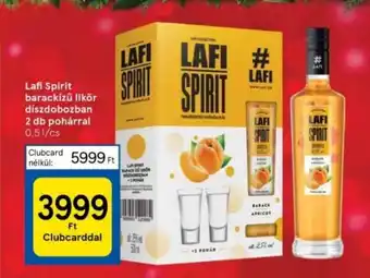 Lafi Spirit barackízű likör díszdobozban 2 db pohárral 0,5l