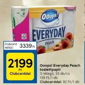 Tesco Ooops Everyday Peach toalettpapír ajánlat