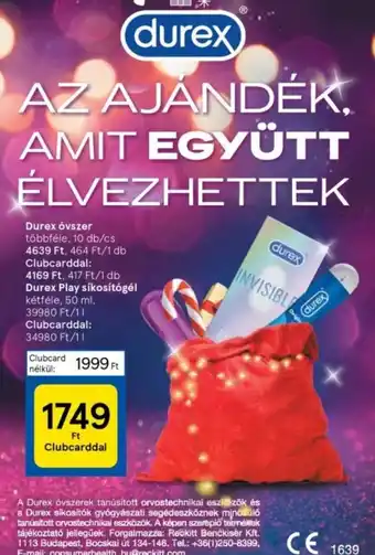 Tesco Durex óvszer 10 db ajánlat