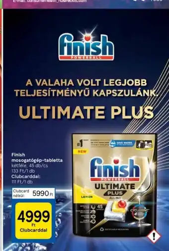 Tesco Finish mosogatógép tabletta 45 db ajánlat