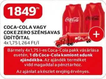 Auchan COCA COLA VAGY COKE ZERO SZÉNSAVAS ÜDÍTŐITAL 4x1,75l ajánlat