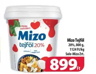 Coop Mizo Tejföl 800 g ajánlat