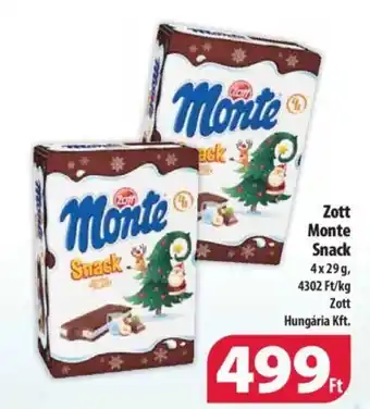 Coop Zott Monte Snack 4x29g ajánlat