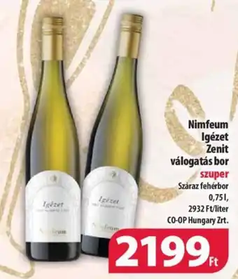 Coop Nimfeum Igézet Zenit válogatás bor 0,75l ajánlat