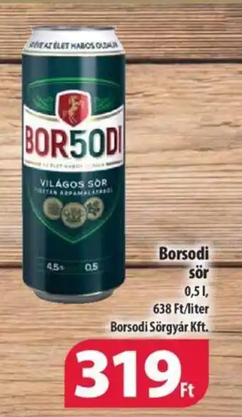 Coop Borsodi sör 0,5l ajánlat