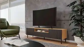 Bonus Shop Shannan mix rtv kama160 tv állvány (egyenes mintázat), tölgy-fekete ajánlat