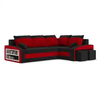 Bonus Shop Grande kinyitható sarokkanapé polccal és 2 db puffal, pro szövet, bonell rugóval, jobbos, bal oldali polc, jobb oldali puff t ajánlat