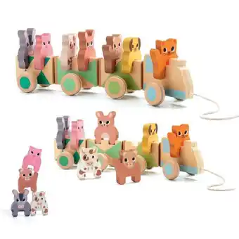 GekkoToys Vonat a tanyáról - építő játék - créaroule, my little train - djeco ajánlat