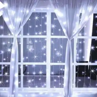 Fényfüggöny 200 db hidegfehér led 210x210 cm - toldható