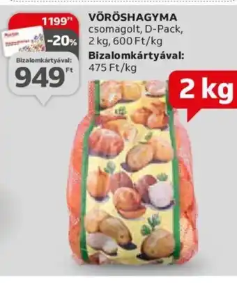 Auchan VÖRÖSHAGYMA 2 kg ajánlat