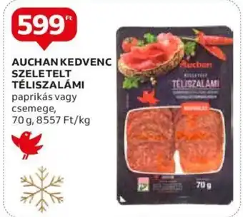 Auchan AUCHAN KEDVENC SZELETELT TÉLISZALÁMI 70 g ajánlat