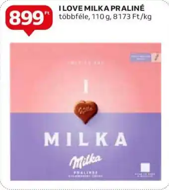 Auchan I LOVE MILKA PRALINÉ 110 g ajánlat