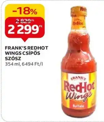 Auchan FRANK'S REDHOT WINGS CSÍPŐS SZÓSZ 354 ml ajánlat
