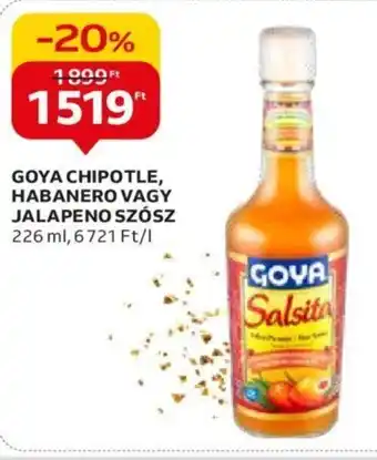 Auchan GOYA CHIPOTLE, HABANERO VAGY JALAPENO SZÓSZ 226 ml ajánlat