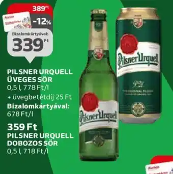 Auchan PILSNER URQUELL ÜVEGES SÖR 0,5 l ajánlat