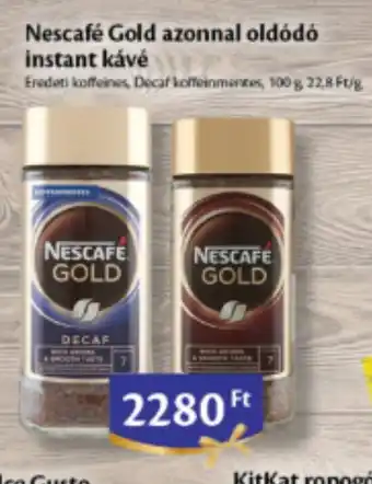 EcoFamily Nescafé Gold azonnal oldódó instant kávé 100 g ajánlat