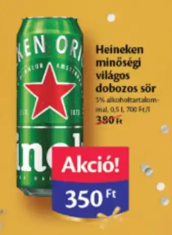 Heineken minőségi világos dobozos sör 0,5 l