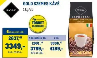 Metro RIOBA GOLD SZEMES KÁVÉ 1kg ajánlat