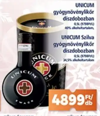 Goods Market UNICUM gyógynövénylikőr diszdobozban stb. 0,5 l ajánlat