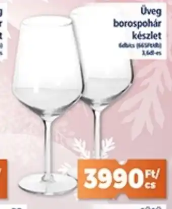 Üveg borospohár készlet 6 db