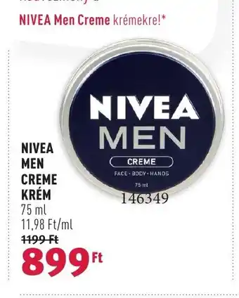 Rossmann NIVEA MEN CREME KRÉM 75 ml ajánlat