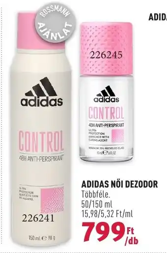 Rossmann ADIDAS NŐI DEZODOR 50 - 150 ml ajánlat