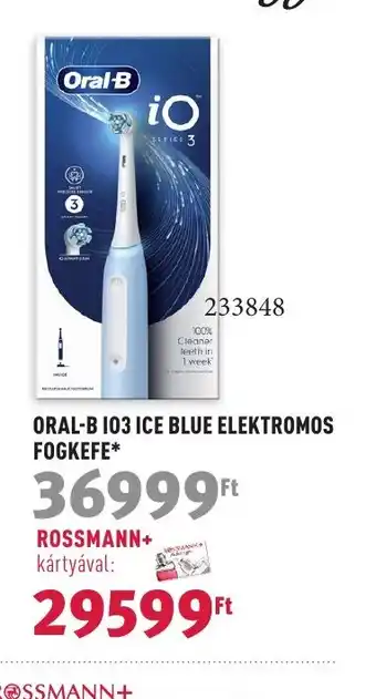 Rossmann ORAL-B 103 ICE BLUE ELEKTROMOS FOGKEFE 1 db ajánlat