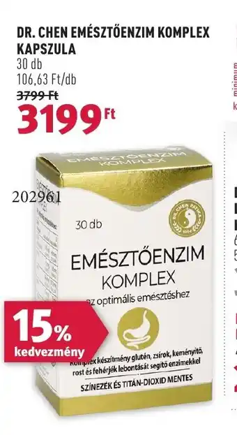 Rossmann DR. CHEN EMÉSZTŐENZIM KOMPLEX KAPSZULA 30 db ajánlat