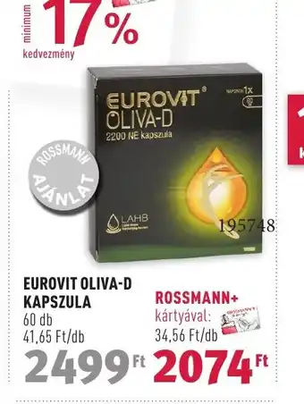 Rossmann EUROVIT OLIVA-D KAPSZULA 60 db ajánlat