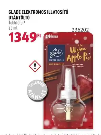 GLADE ELEKTROMOS ILLATOSÍTÓ UTÁNTÖLTŐ 20 ml