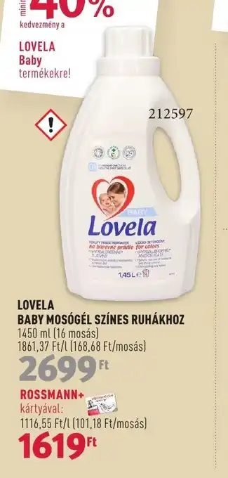Rossmann LOVELA BABY MOSÓGÉL SZÍNES RUHÁKHOZ 1450 ml ajánlat