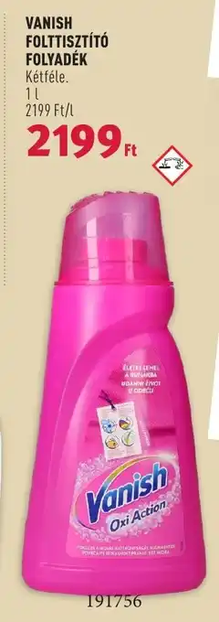 Rossmann VANISH FOLTTISZTÍTÓ FOLYADÉK 1 l ajánlat