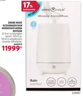 Rossmann SERENE HOUSE ULTRAHNAGOS RAIN HORDOZHATÓ AROMA DIFFÚZOR ajánlat