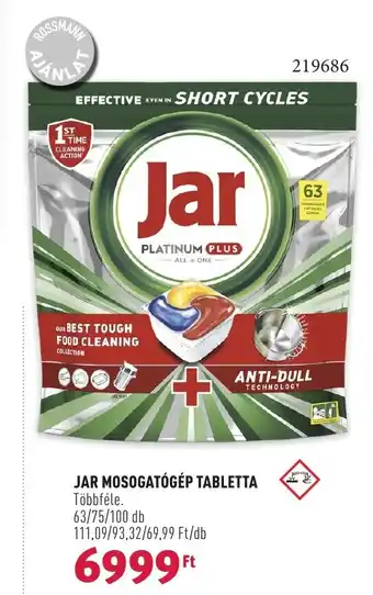 Rossmann JAR MOSOGATÓGÉP TABLETTA 100db ajánlat