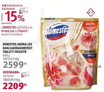 DOMESTOS AROMA LUX DAHLIA&DRAGONFRUIT TOALETT-FRISSÍTŐ 4x55g