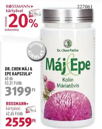 Rossmann DR. CHEN MÁJ & EPE KAPSZULA 60 db ajánlat
