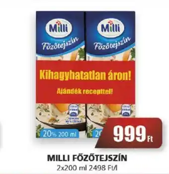 CBA MILLI FŐZŐTEJSZÍN 2x200 ml ajánlat