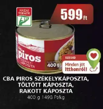 CBA CBA PIROS SZÉKELYKÁPOSZTA, TÖLTÖTT KÁPOSZTA, RAKOTT KÁPOSZTA 400 g ajánlat