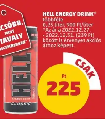 PENNY HELL ENERGY DRINK 0,25 l ajánlat