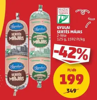 PENNY GYULAI SERTÉS MÁJAS 125 g ajánlat