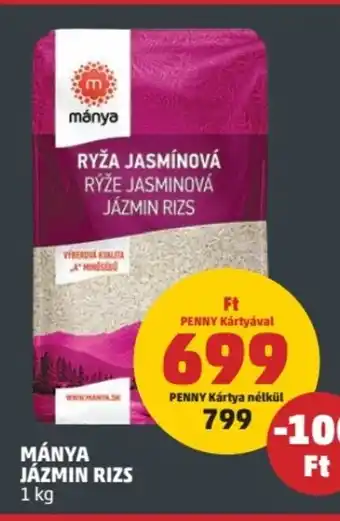 PENNY MÁNYA JÁZMIN RIZS 1 kg ajánlat