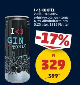 PENNY I <3 KOKTÉL 0,25 l ajánlat