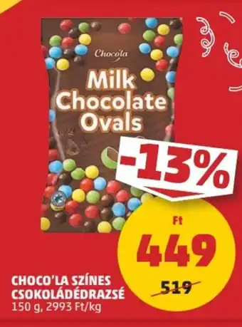 PENNY CHOCO'LA SZÍNES CSOKOLÁDÉDRAZSÉ 150 g ajánlat