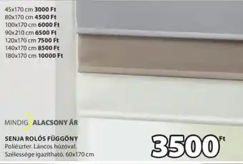 JYSK MINDIG ALACSONY ÁR SENJA ROLÓS FÜGGÖNY 1 db ajánlat